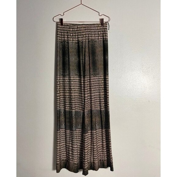 COPY - Alexie Womens High Rise Wide Leg Elastic Waistband Trouser Pants Brown S… - Picture 2 of 4